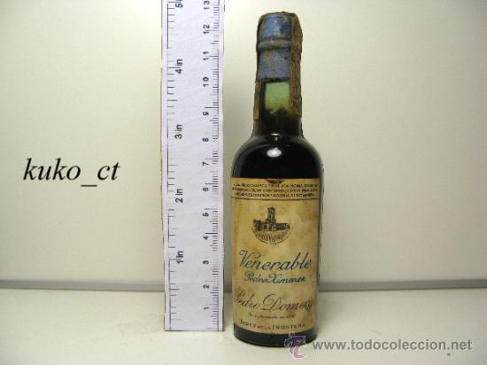 Collection of wines and liquors: BOTELLITA BOTELLIN PEDRO XIMENEZ VENERABLE BODEGAS PEDRO DOMECQ
