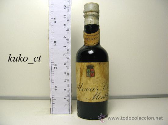 Collection of wines and liquors: BOTELLITA BOTELLIN PELAYO BODEGAS ALVEAR MONTILLA
