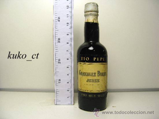 Sammlung von Weinen und Lik&ouml;ren: BOTELLITA BOTELLIN FINO MUY SECO TIO PEPE BODEGAS GONZALEZ BYAS JEREZ