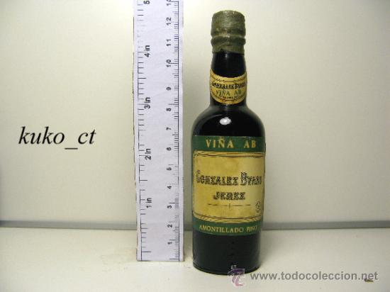 Collection of wines and liquors: BOTELLITA BOTELLIN AMONTILLADO FINO VI&Ntilde;A AB BODEGAS GONZALEZ BYASS JEREZ