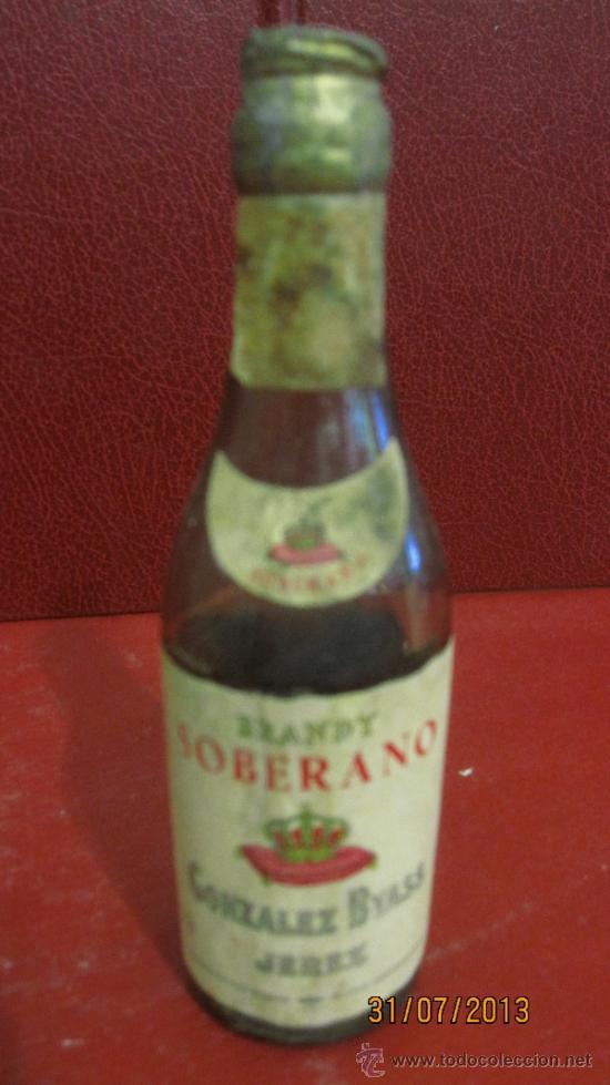Coleccionismo de vinos y licores: BOTELLIN DE BRANDY SOBERANO. GONZALEZ BYASS. JEREZ - ESPA&Ntilde;A.