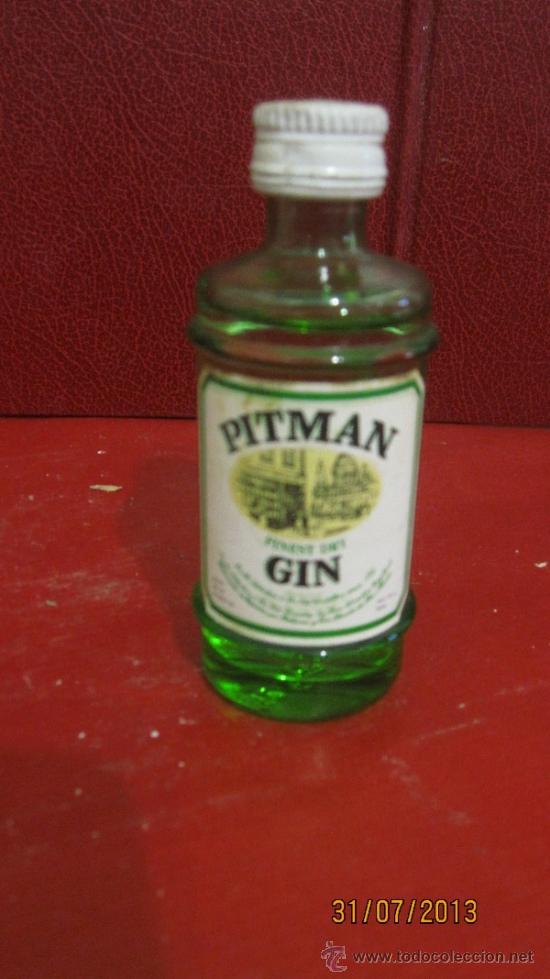 Coleccionismo de vinos y licores: BOTELLIN DE PITMAN GIN. ELABORADO EN ESPA&Ntilde;A POR OSBORNE & CIA. PUERTO DE SANTA MARIA, C&Aacute;DIZ.