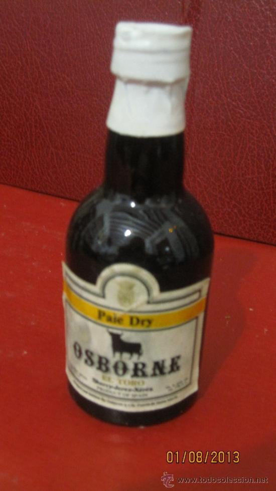 Coleccionismo de vinos y licores: BOTELLIN DE PALE DRY, EL TORO. OSBORNE. SHERRY - JEREZ - X&Eacute;R&Egrave;S. PUERTO DE SANTA MARIA, C&Aacute;DIZ.
