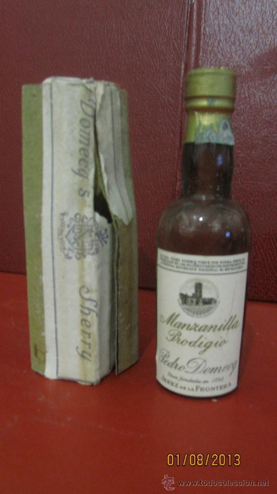Coleccionismo de vinos y licores: BOTELLIN DE VINO MANZANILLA PRODIGIO. PEDRO DOMECQ. JEREZ DE LA FRONTERA.