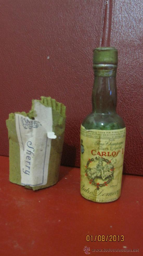 Coleccionismo de vinos y licores: BOTELLIN DE FINE CHAMPAGNE SOLERA ESPACIAL CARLOS I. PEDRO DOMECQ. JEREZ DE LA FRONTERA.
