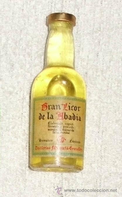 Coleccionismo de vinos y licores: BOTELLIN GRAN LICOR DE LA ABADIA. DESTILERIA MONTA&Ntilde;A. GRANOLLERS    RF-2671