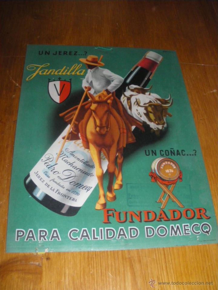 Collection of wines and liquors: CARTEL DE DOMECQ, UN JEREZ JANDILLA, UN CO&Ntilde;AC FUNDADOR.