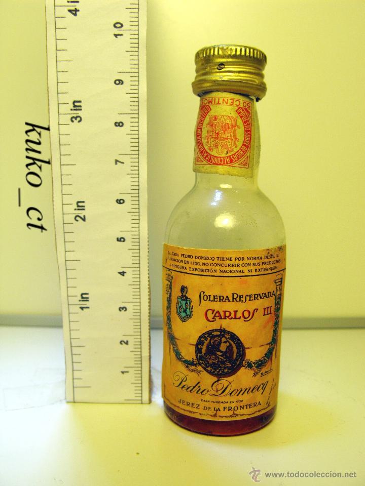 Collection of wines and liquors: BOTELLITA BOTELLIN PEDRO DOMECQ SOLERA RESERVADA CARLOS III JEREZ DE LA FRONTERA