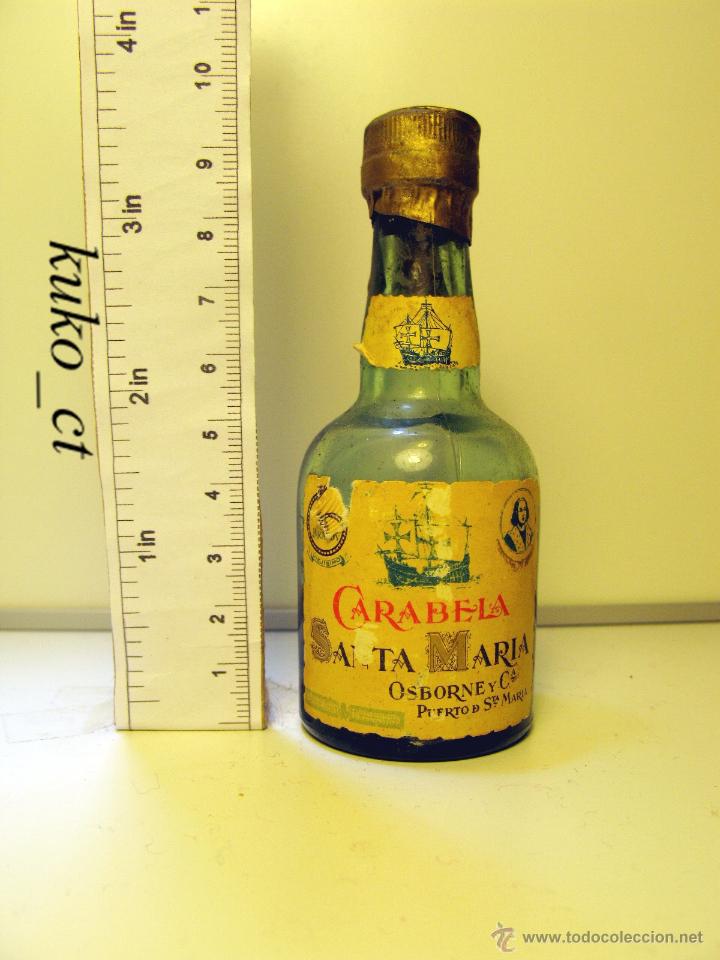 Sammlung von Weinen und Lik&ouml;ren: BOTELLITA BOTELLIN CO&Ntilde;AC CARABELA SANTA MARIA OSBORNE Y CIA JEREZ