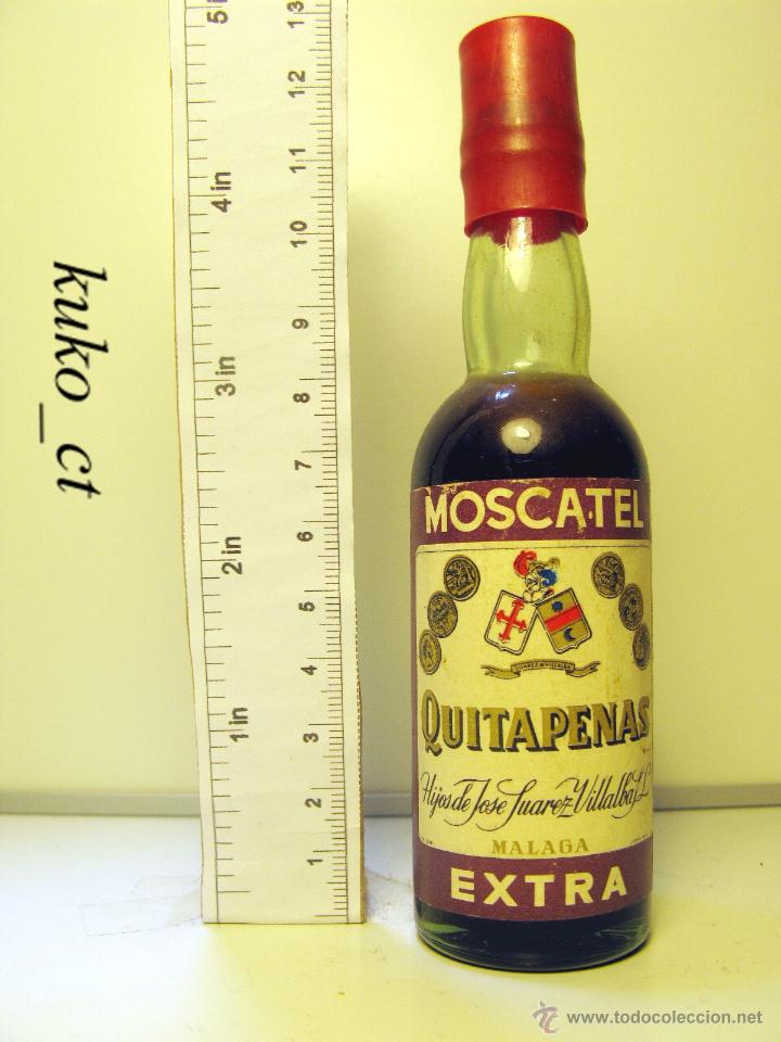 Collectionnisme de vins et liqueurs: BOTELLITA BOTELLIN MOSCATEL EXTRA QUITAPENAS MALAGA BODEGAS HIJOS DE JOSE SUAREZ VILLALBA