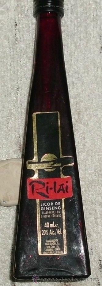 Coleccionismo de vinos y licores: BOTELLIN RI-LAI. LICOR DE GINSENG. DIEGO ZAMORA S. A. CARTAGENA    RF-3036