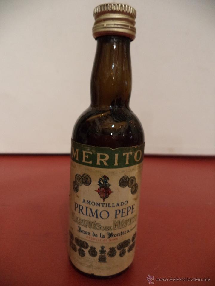 Colecionismo de vinhos e licores: BOTELLIN DE VINO AMONTILLADOPRIMO PEPE. MARQU&Eacute;S DEL M&Eacute;RITO. JEREZ DE LA FRONTERA.
