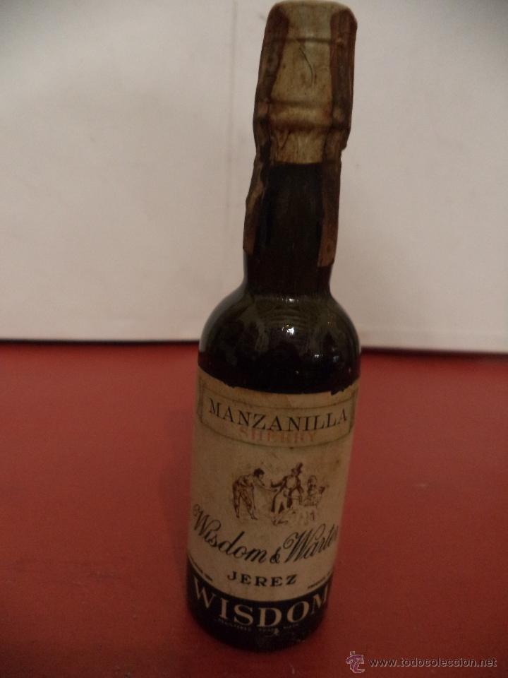Coleccionismo de vinos y licores: BOTELLIN DE VINO MANZANILLA SHERRY. WISDOM & WARTER. JEREZ DE LA FRONTERA.