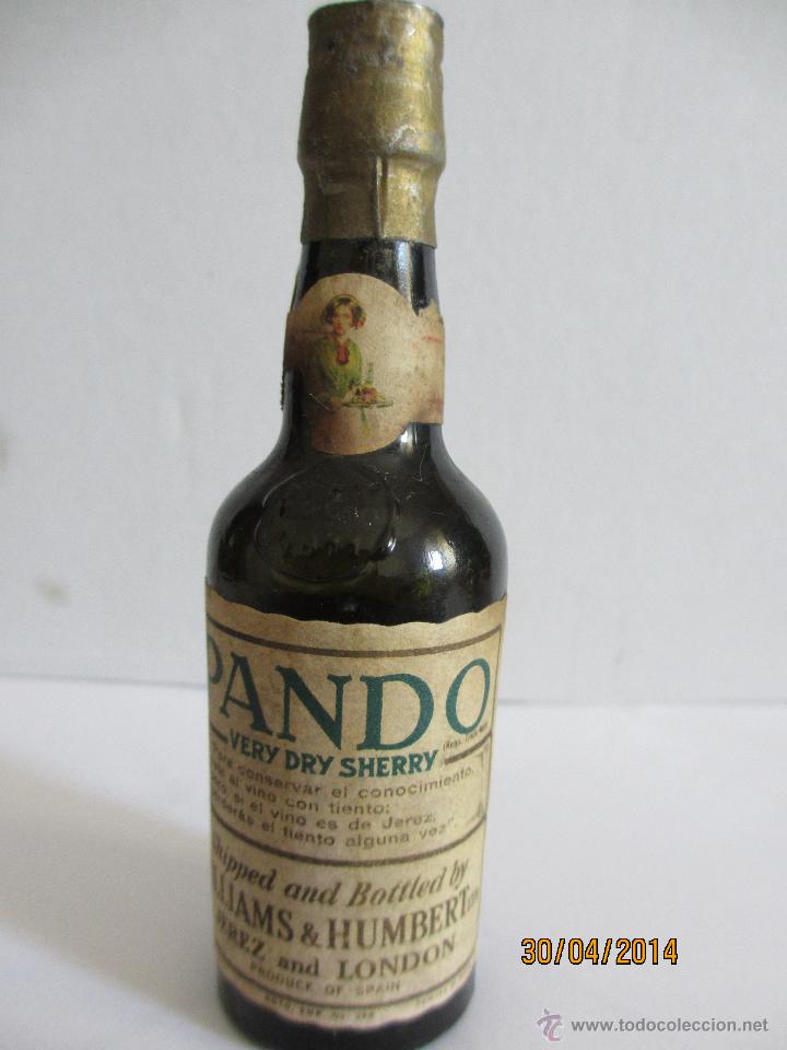 Coleccionismo de vinos y licores: BOTELLIN DE VINO PANDO. DESTILER&Iacute;AS WILLIAMS & HUMBERT, LTD. JEREZ & LONDON.
