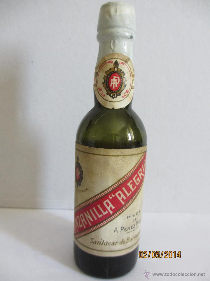 Collectionnisme de vins et liqueurs: BOTELLIN DE VINO MANZANILLA ALEGR&Iacute;A. DESTILER&Iacute;AS HIJOS DE A. PEREZ MEGIA. SANLUCAR DE BARRAMEDA.