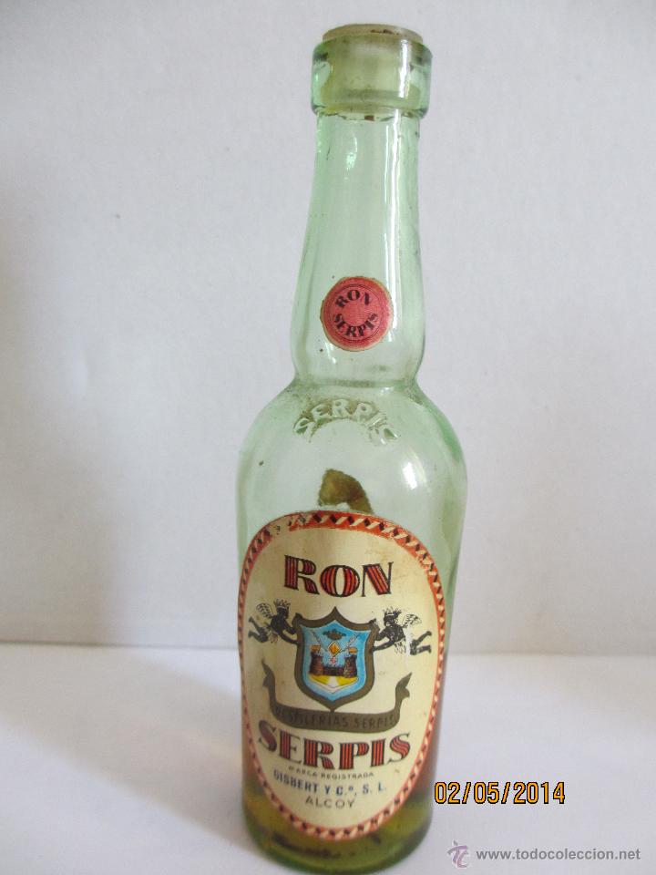 Collectionnisme de vins et liqueurs: BOTELLIN DE RON SERPIS. DESTILER&Iacute;AS GISBERT Y Ci&ordf;, S. L. ALCOY - ESPA&Ntilde;A.