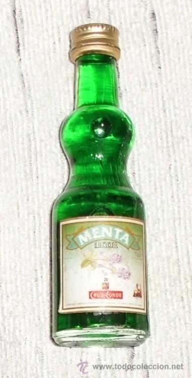 Coleccionismo de vinos y licores: BOTELLIN LICOR DE MENTA CRUZ CONDE. MONTILLA    RF-3149