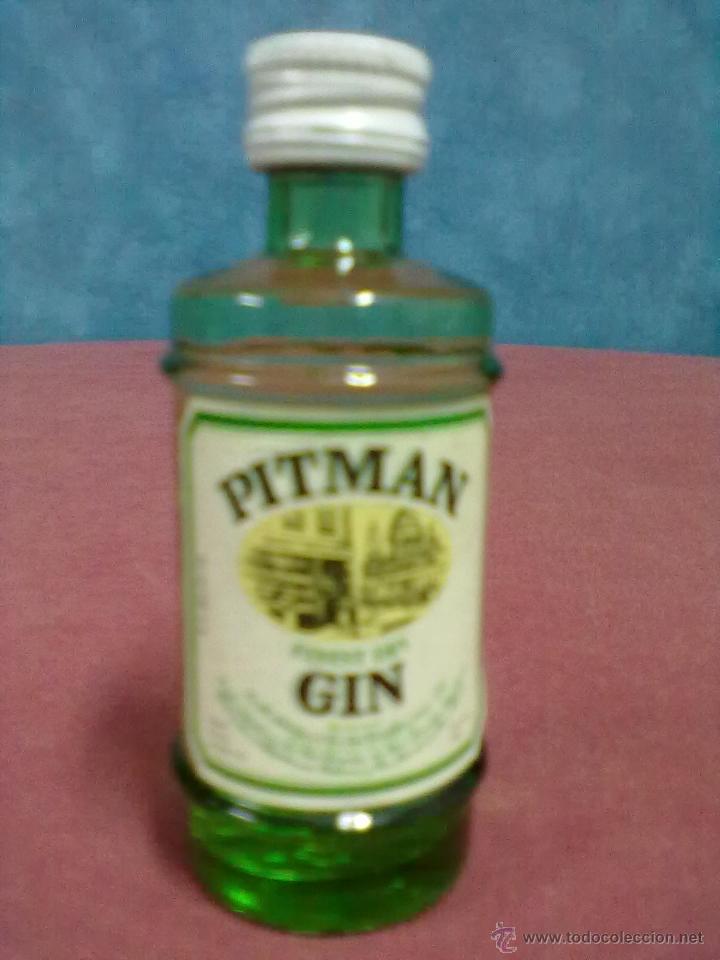 Coleccionismo de vinos y licores: BOTELLIN PITMAN GIN SELLO TIMBRE 1 PESETA.