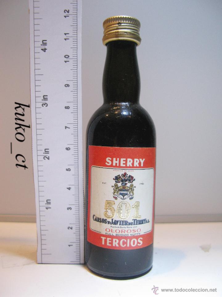 Coleccionismo de vinos y licores: BOTELLITA BOTELLIN SHERRY 501 TERCIOS CARLOS Y JAVIER DE TERRY PUERTO SANTA MARIA