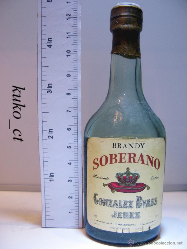Coleccionismo de vinos y licores: BOTELLITA BOTELLIN GONZALEZ BYASS BRANDY SOBERANO RESERVADO EXTRA JEREZ DE LA FRONTERA
