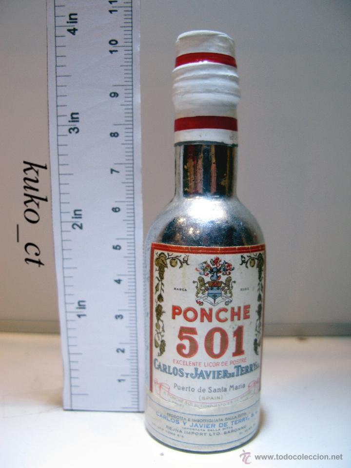 Coleccionismo de vinos y licores: BOTELLITA BOTELLIN PONCHE 501 CARLOS Y JAVIER DE TERRY PUERTO SANTA MARIA IMPORTADO ITALIA