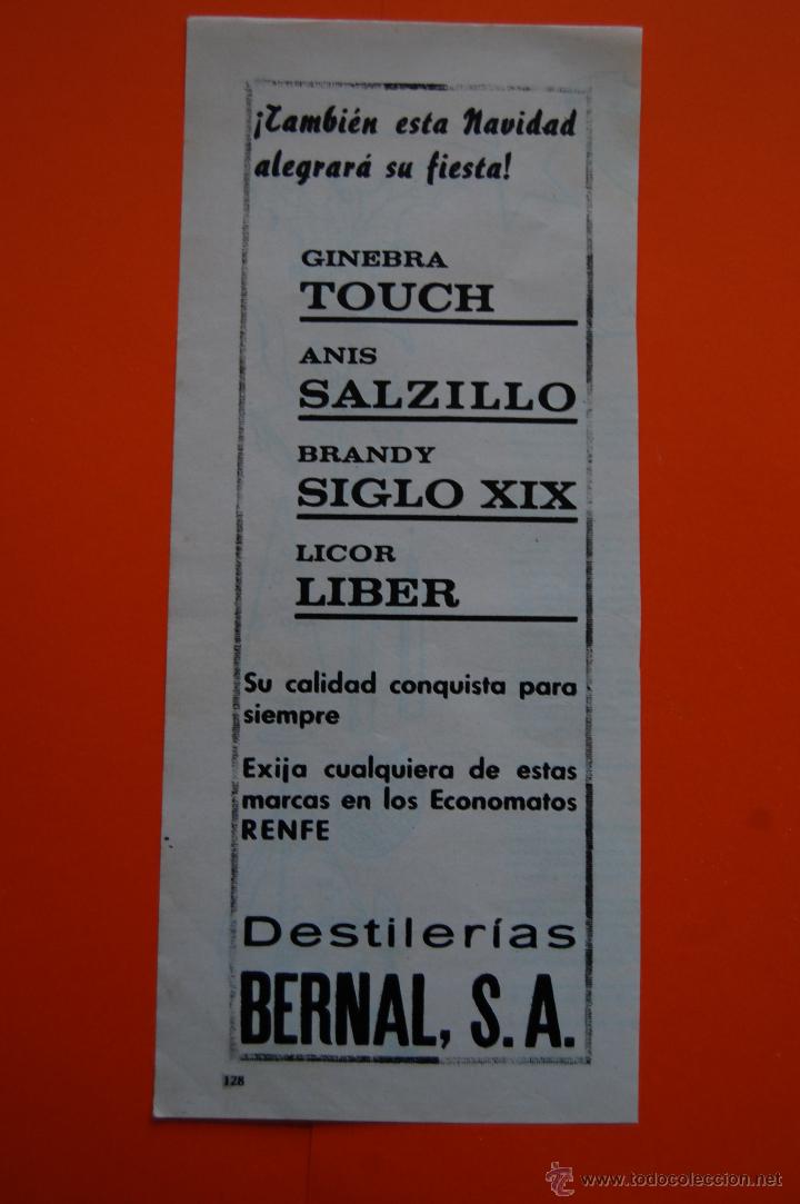 Coleccionismo de vinos y licores: RECORTE ORIGINAL REVISTA JULIO 1967 - PUBLICIDAD GINEBRA TOUCH ANIS SALZILLO BRANDY SIGLO XIX LICOR