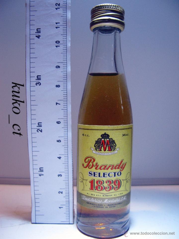 Coleccionismo de vinos y licores: BOTELLITA BOTELLIN BRANDY SELECTO 1839 DESTILERIAS MONTA&Ntilde;A BARCELONA