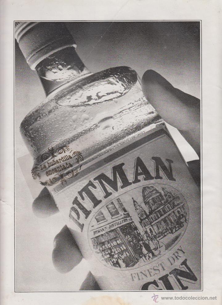 Coleccionismo de vinos y licores: PUBLICIDAD - ANTIGUO ANUNCIO GINEBRA PITMAN