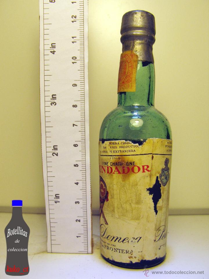 Coleccionismo de vinos y licores: BOTELLITA BOTELLIN PEDRO DOMECQ BRANDY FUNDADOR FINE CHAMPAGNE JEREZ DE LA FRONTERA