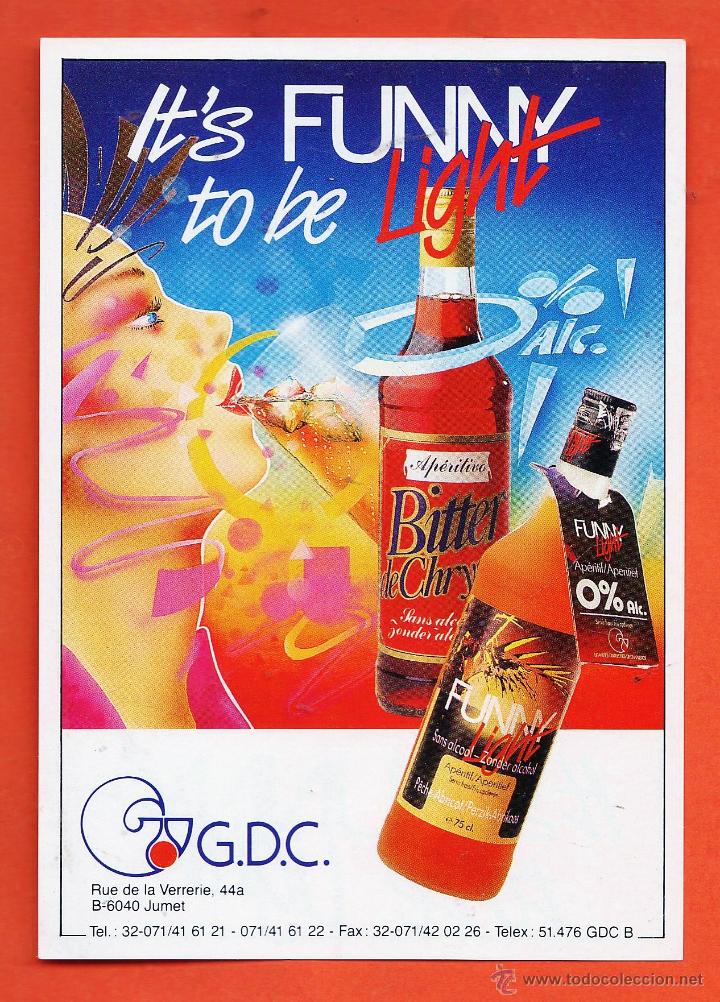 Sammlung von Weinen und Lik&ouml;ren: postal / tarjeta publicitaria - aperitivos funny bitter y funny dance - light - gdc - a&ntilde;os 80 / 90