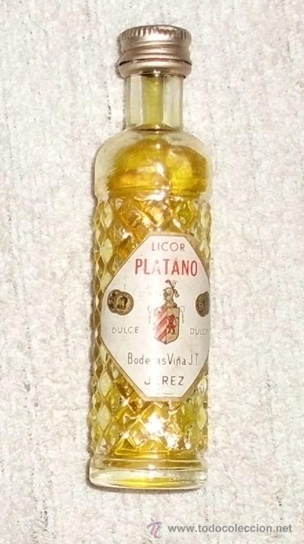 Coleccionismo de vinos y licores: BOTELLIN LICOR DE PLATANO. BODEGAS VI&Ntilde;A J. T. JEREZ    RF-3641