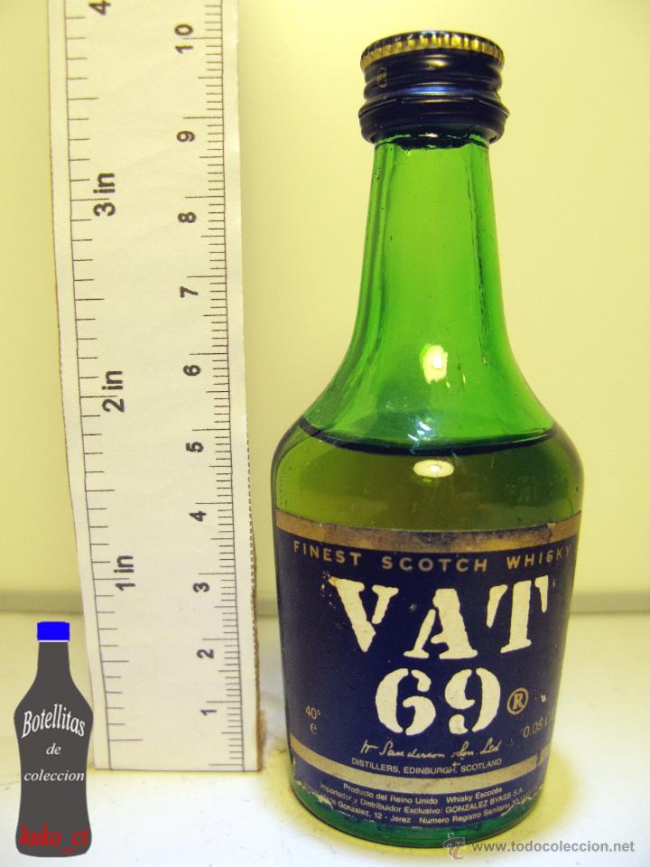 Coleccionismo de vinos y licores: BOTELLITA BOTELLIN WHISKY SCOTH VAT 69 SCOTLAND ESPA&Ntilde;A