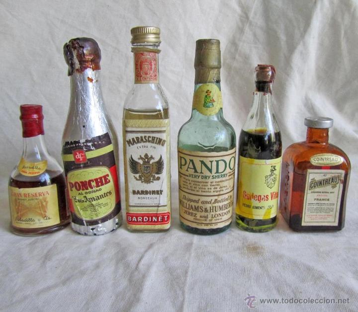 6 antiguas mini botellas botellita de licores v - Compra venta en