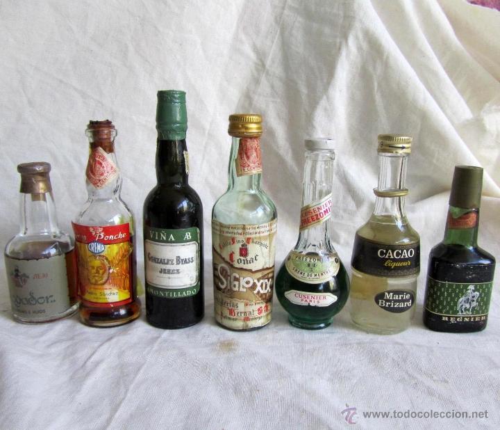 7 antiguas mini botellas botellita de licores v - Compra venta en