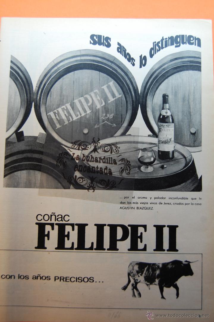 Coleccionismo de vinos y licores: PUBLICIDAD - A&Ntilde;O 1966 - CO&Ntilde;AC FELIPE II AGUSTIN  BLAZQUEZ