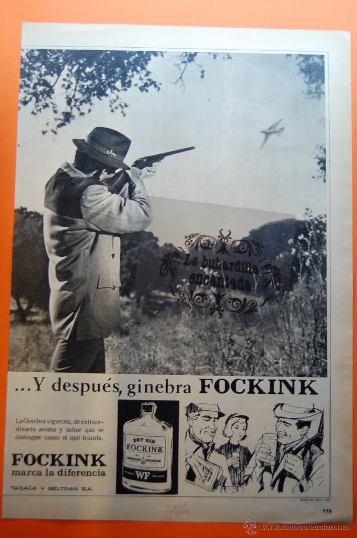 Coleccionismo de vinos y licores: PUBLICIDAD - A&Ntilde;O 1966 - GINEBRA FOCKING