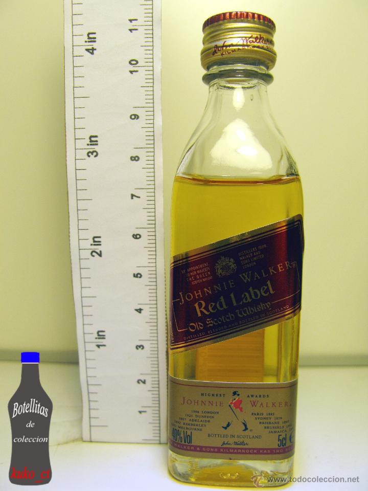 Coleccionismo de vinos y licores: BOTELLITA BOTELLIN WHISKY SCOTCH JOHNNIE WALKER RED LABEL OLD SCOTLAND