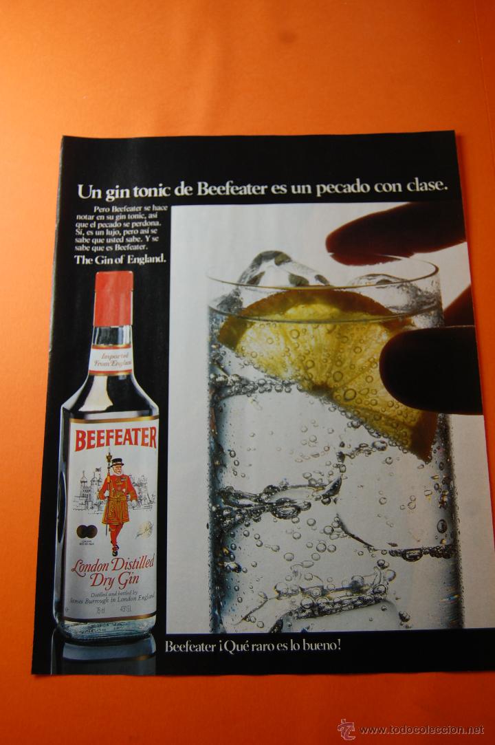 Coleccionismo de vinos y licores: PUBLICIDAD 1985 - COLECCION BEBIDAS - GINEBRA BEEFEATER