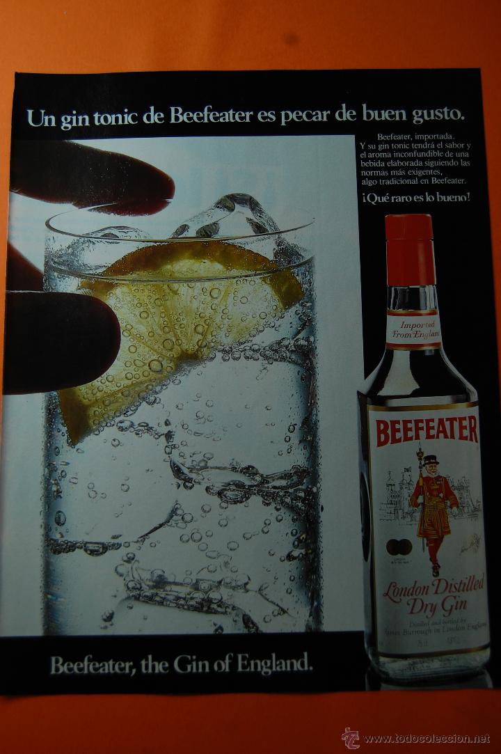 Coleccionismo de vinos y licores: PUBLICIDAD 1986 - COLECCION BEBIDAS - GINEBRA BEEFEATER
