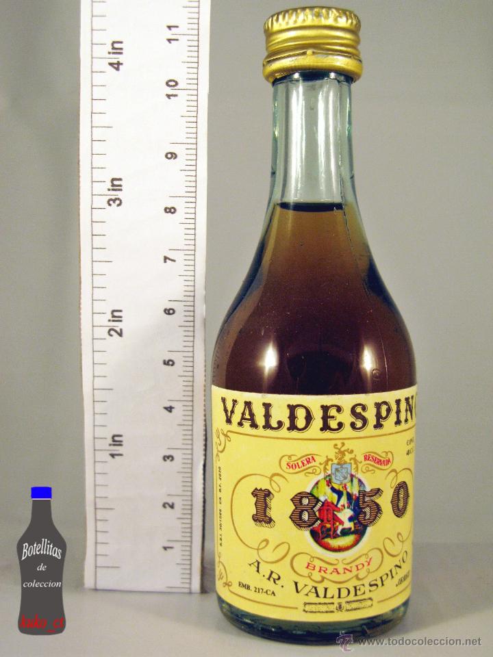 Coleccionismo de vinos y licores: BOTELLITA BOTELLIN SOLERA RESERVADA BRANDY A&Ntilde;EJO 1850 A.R. VALDESPINO