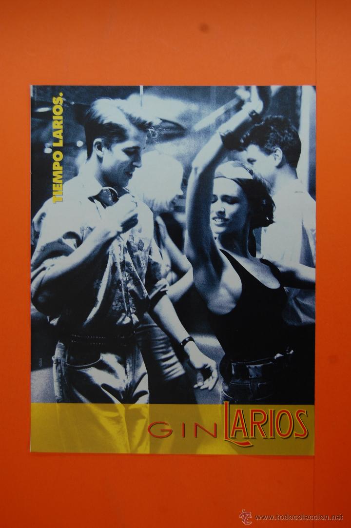 Coleccionismo de vinos y licores: PUBLICIDAD 1991 - COLECCION BEBIDAS - GINEBRA GIN LARIOS