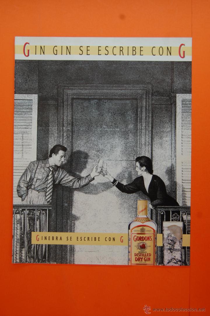 Coleccionismo de vinos y licores: PUBLICIDAD 1989 - COLECCION BEBIDAS - GINEBRA GORDONS
