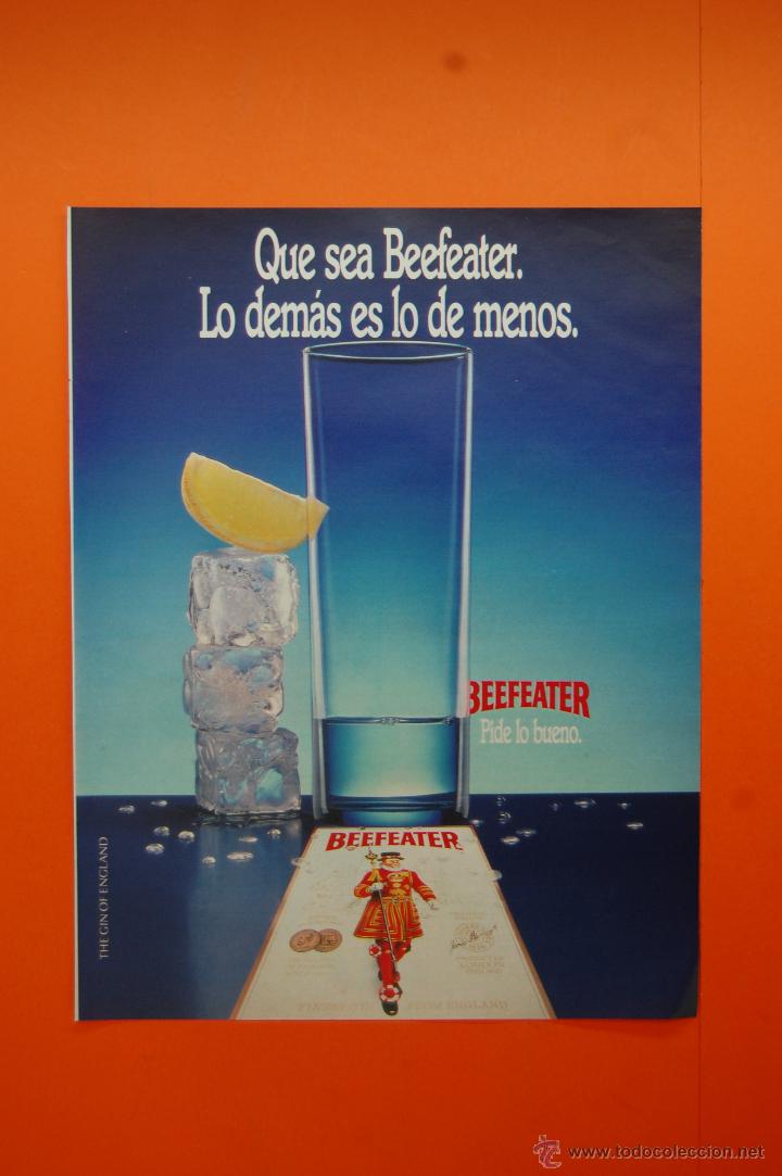 Coleccionismo de vinos y licores: PUBLICIDAD 1989 - COLECCION BEBIDAS - GINEBRA BEEFEATER