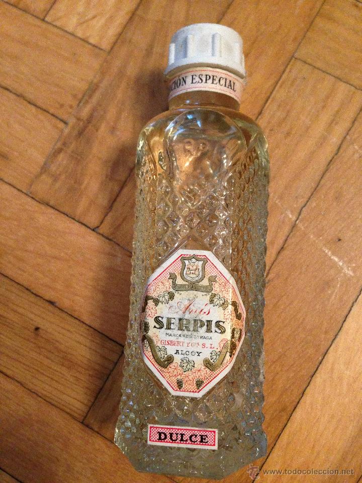 Collezionismo di vini e liquori: ANTIGUO BOTELLIN ANIS SERPIS DULCE GISBERT Y CIA ALCOY