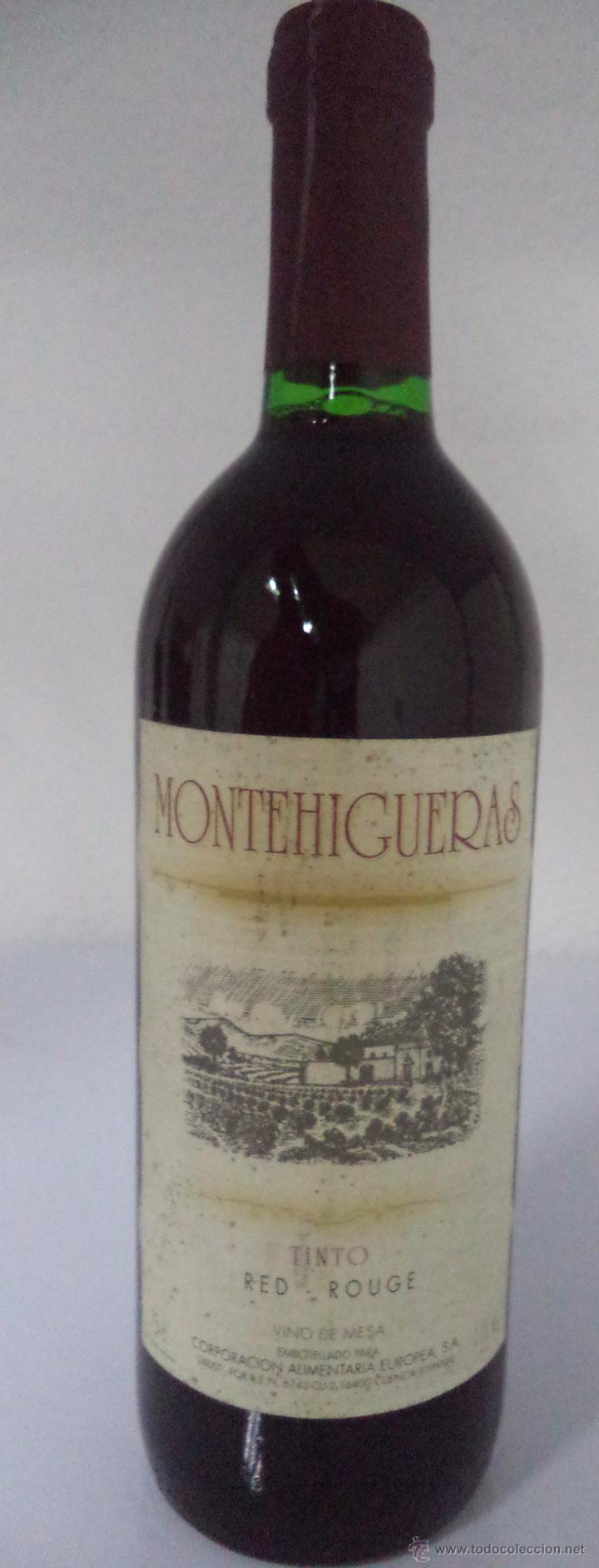 Collectionnisme de vins et liqueurs: BOTELLA TINTO MONTEHIGUERAS.