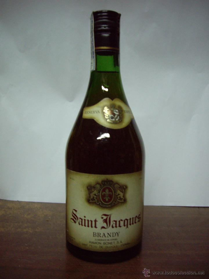 Coleccionismo de vinos y licores: BRANDY SAINT JACQUES (Botella precinto 8 pesetas)