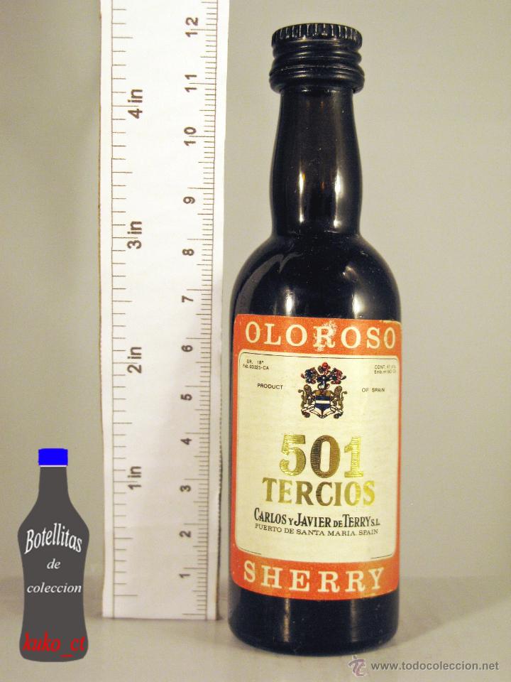 Coleccionismo de vinos y licores: BOTELLITA BOTELLIN OLOROSO 501 TERCIOS CARLOS Y JAVIER DE TERRY PUERTO DE STA MARIA