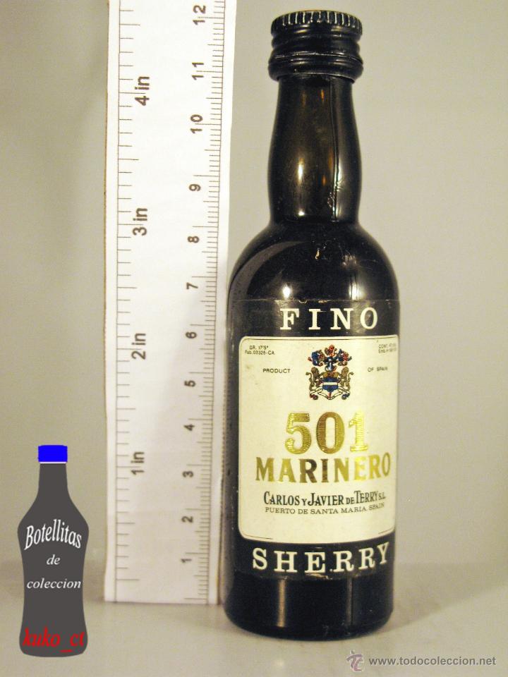 Coleccionismo de vinos y licores: BOTELLITA BOTELLIN FINO SHERRY 501 MARINERO CARLOS Y JAVIER DE TERRY PUERTO DE STA MARIA