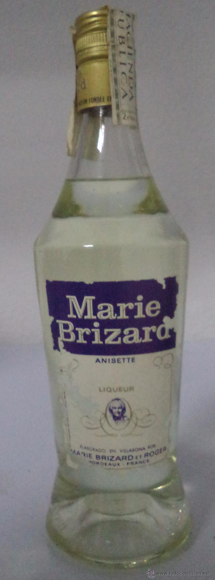 Colecionismo de vinhos e licores: BOTELLA ANIS MARIE BRIZARD. IMPUESTO DOS PESETAS. 1/2 LITRO.