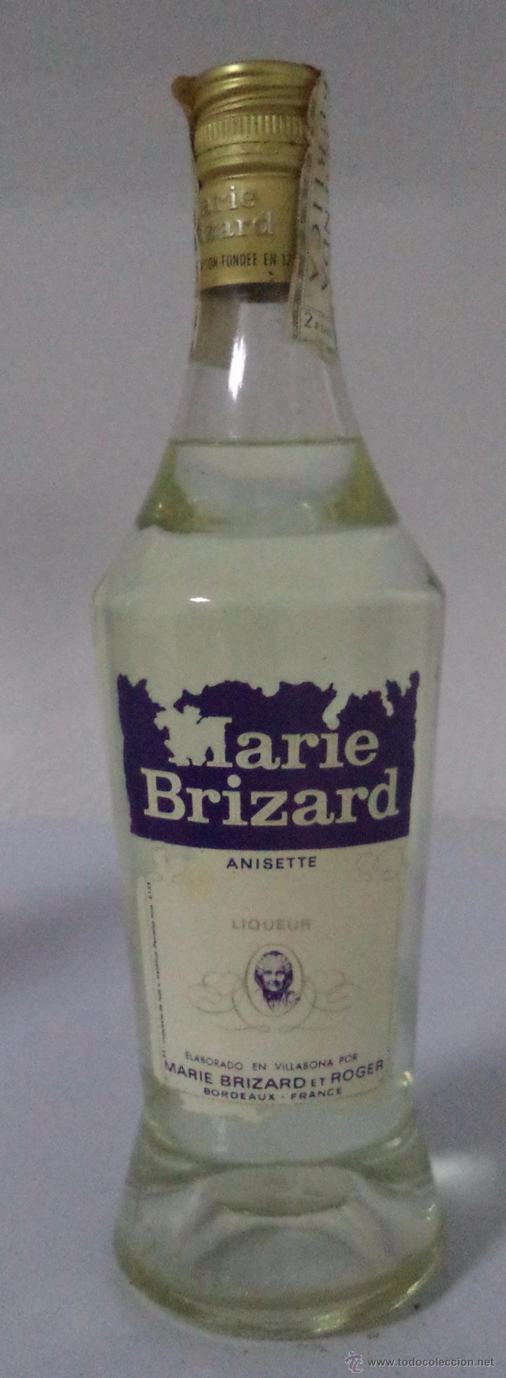 Colecionismo de vinhos e licores: BOTELLA ANIS MARIE BRIZARD. IMPUESTO DOS PESETAS. 1/2 LITRO.